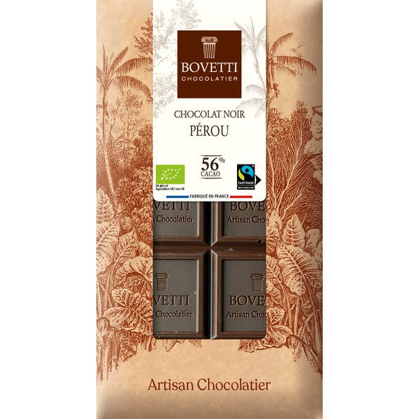 Chocolat noir cacao Pérou 56% 100g