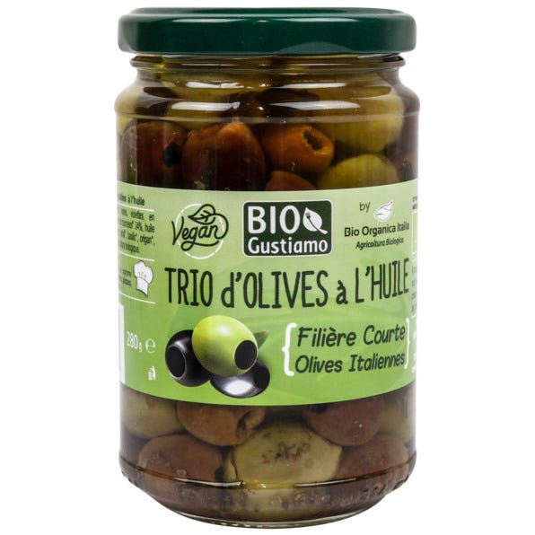 Trio d'olives à l'huile 280g
