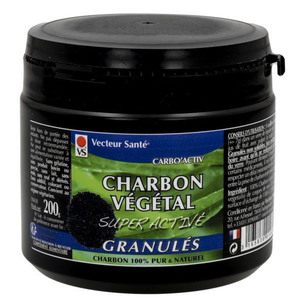 Charbon végétal super activé granulés