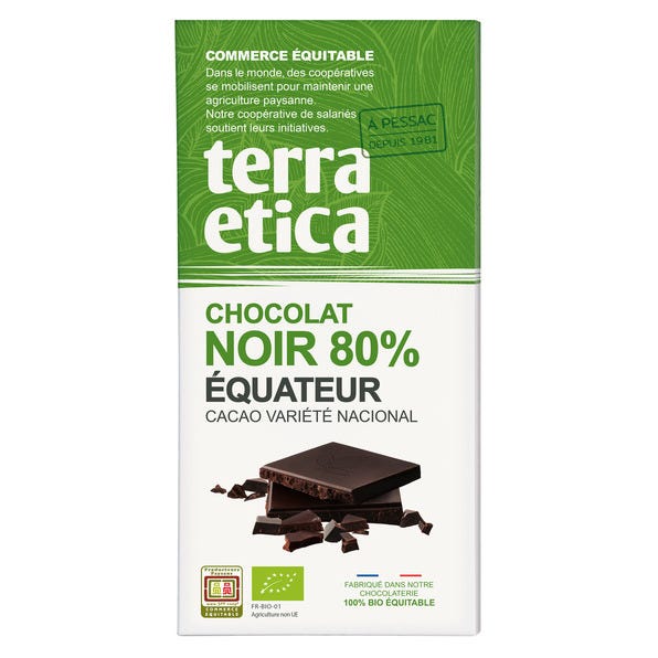 Chocolat noir Equateur 80% 100g